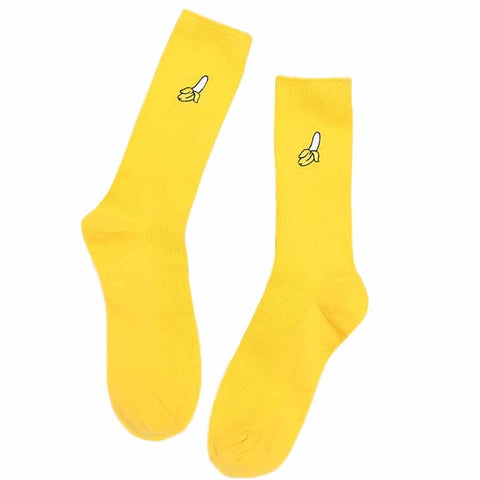 Cartoon Fruit Embroidery Candy Socks