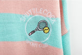 Korean Knitted Cartoon Embroidery Candy-Colored Striped Sweater