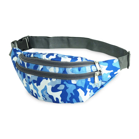 Unisex Blue Camouflage Waterproof Anti theft Fanny Pack